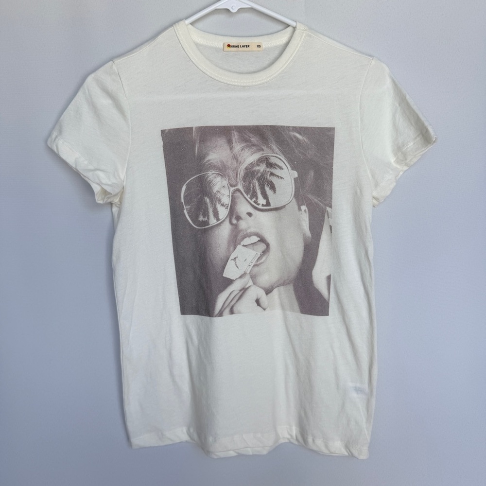 Marine Layer Graphic Tee XS – Summer Palm Sunglasses Print Lick Stamp